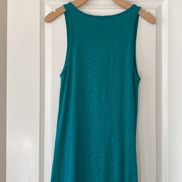 Anthropologie's Lillla P Caribbean Green Asymmetrical Hem Dress w Side Tie XS - Picture 8 of 10